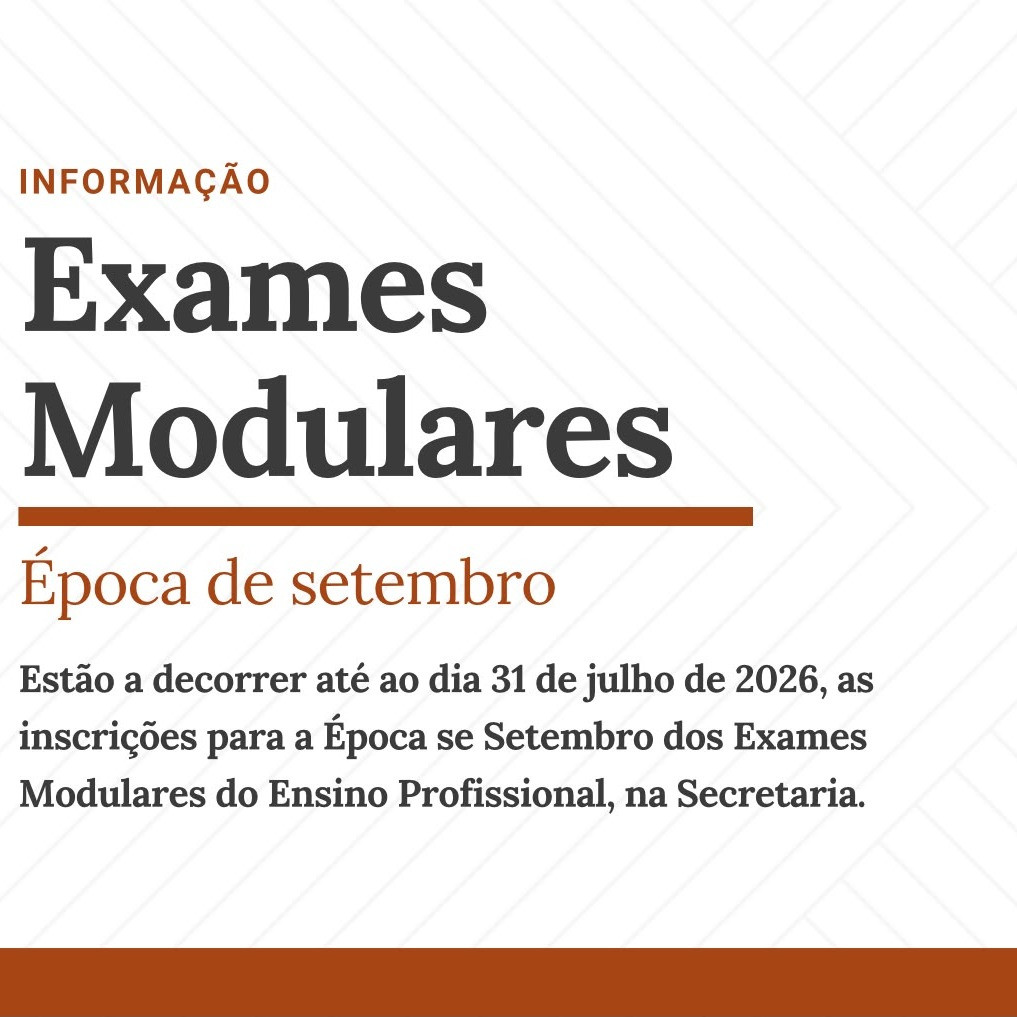 Exames Modulares - Época de setembro